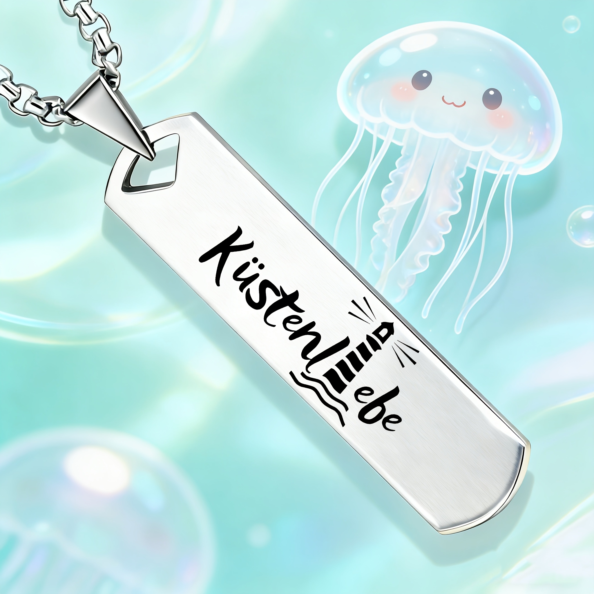 Coastal Love Lighthouse & Wave Pendant Necklace, Seaside Gift